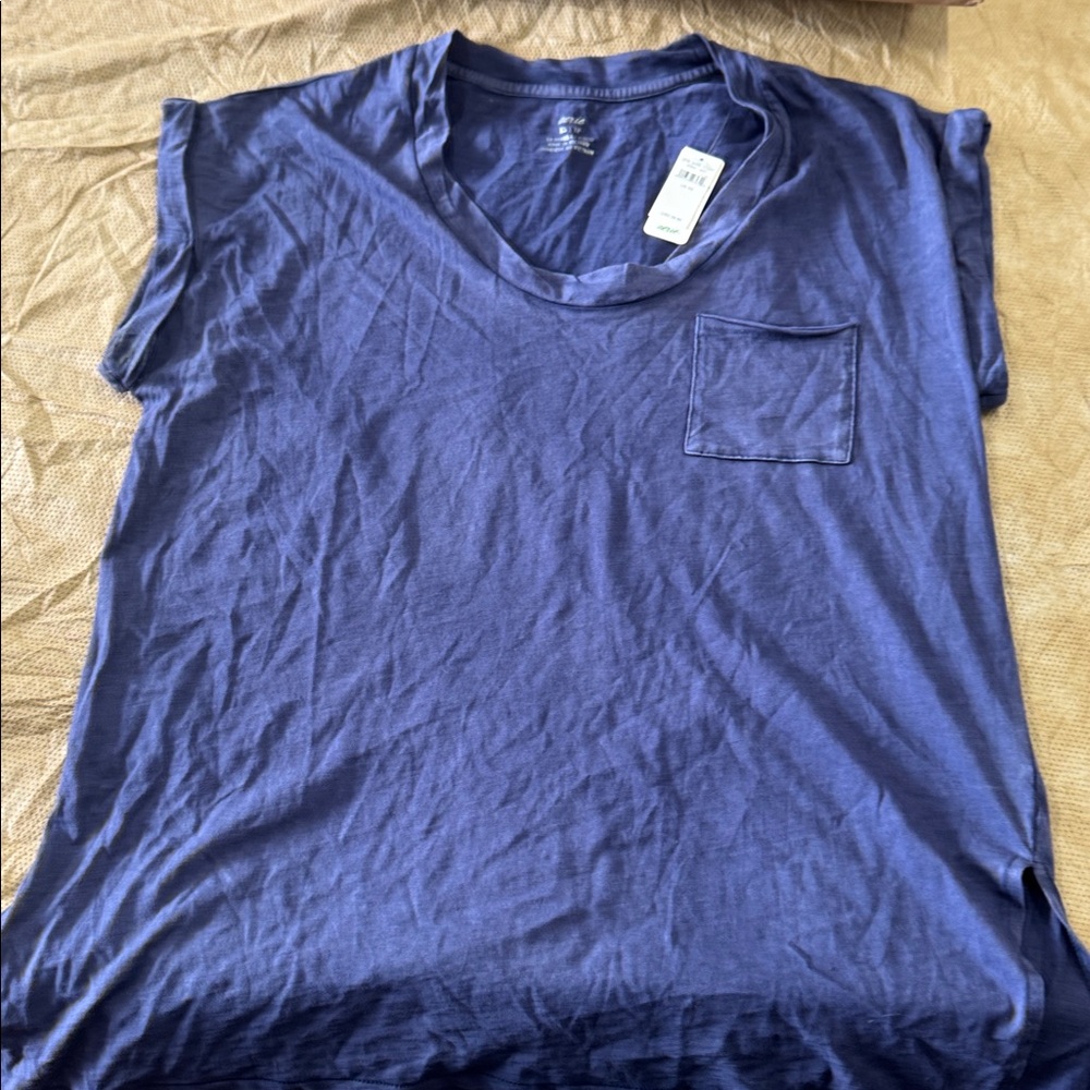Aerie Navy Tunic Crew Neck Tee